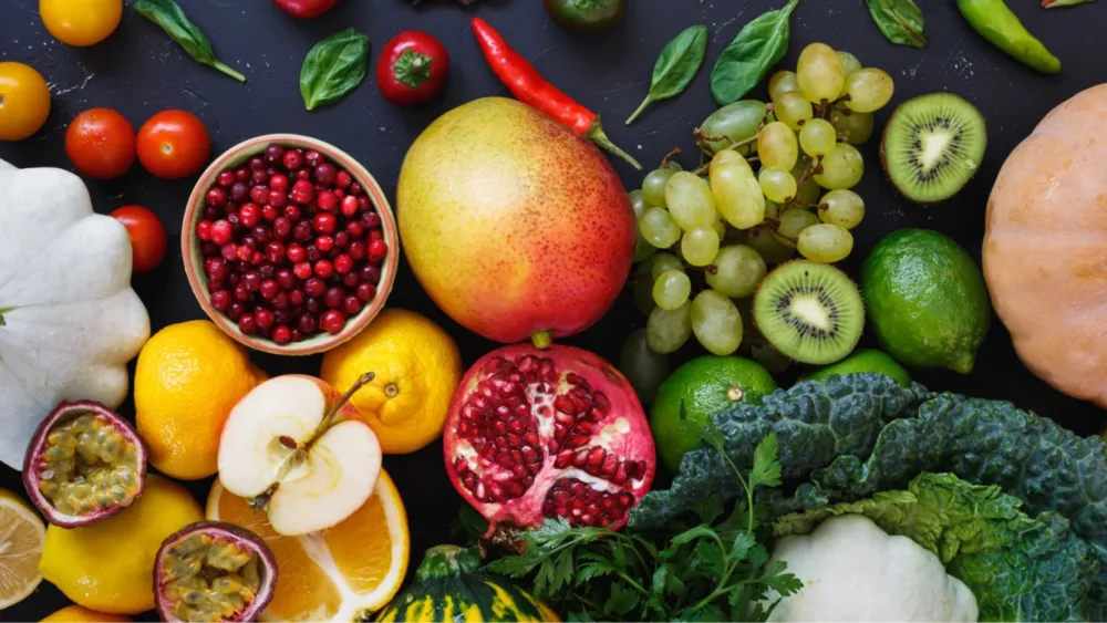 Obst und Gemüse auf einem Bild
